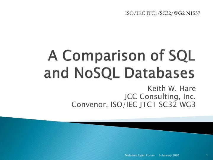 a comparison of sql and nosql databases