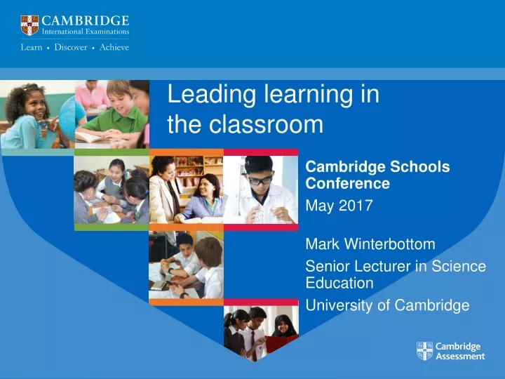 leading learning in the classroom