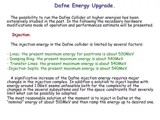 Dafne Energy Upgrade.