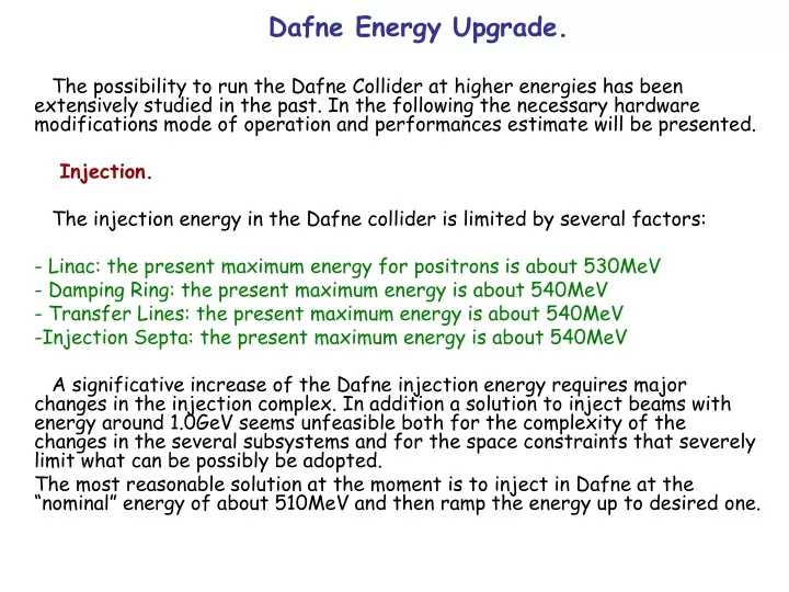 dafne energy upgrade the possibility