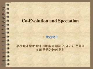 Co-Evolution and Speciation