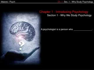 Chapter 1 - Introducing Psychology