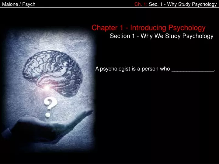 chapter 1 introducing psychology