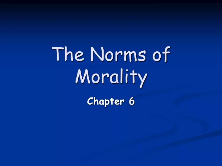 the norms of morality