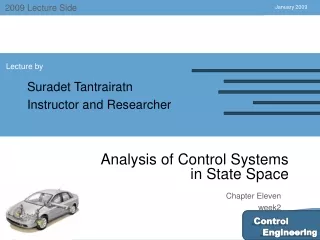 Analysis of Control Systems  in State Space