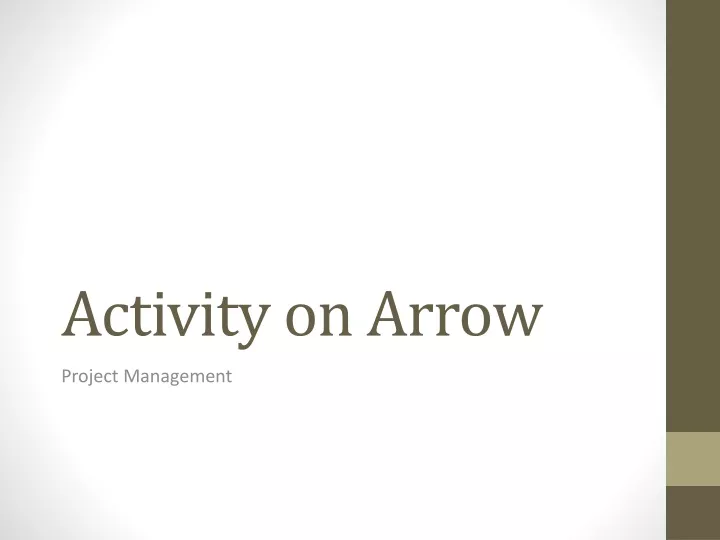 activity on arrow