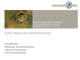 Surface dating using  Craterstats  program
