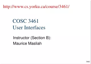 COSC 3461 User Interfaces