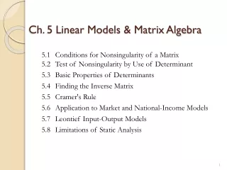 Ch. 5 Linear Models &amp; Matrix Algebra