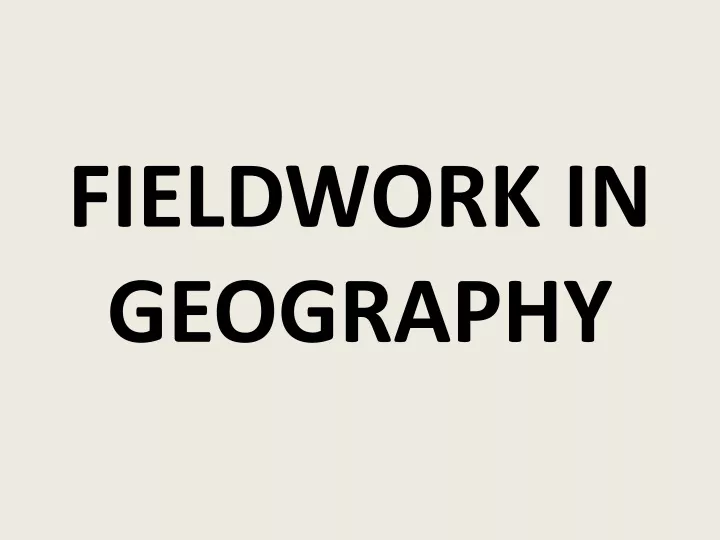 fieldwork in geography