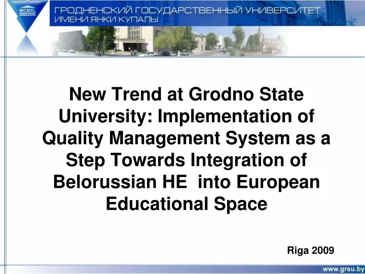 new trend at grodno state university