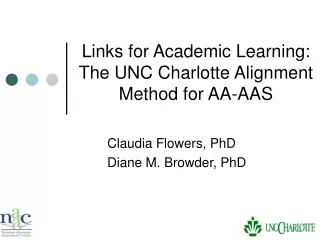 Links for Academic Learning: The UNC Charlotte Alignment Method for AA-AAS