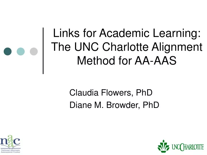 links for academic learning the unc charlotte alignment method for aa aas