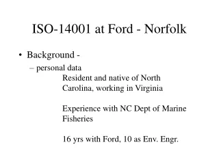 ISO-14001 at Ford - Norfolk