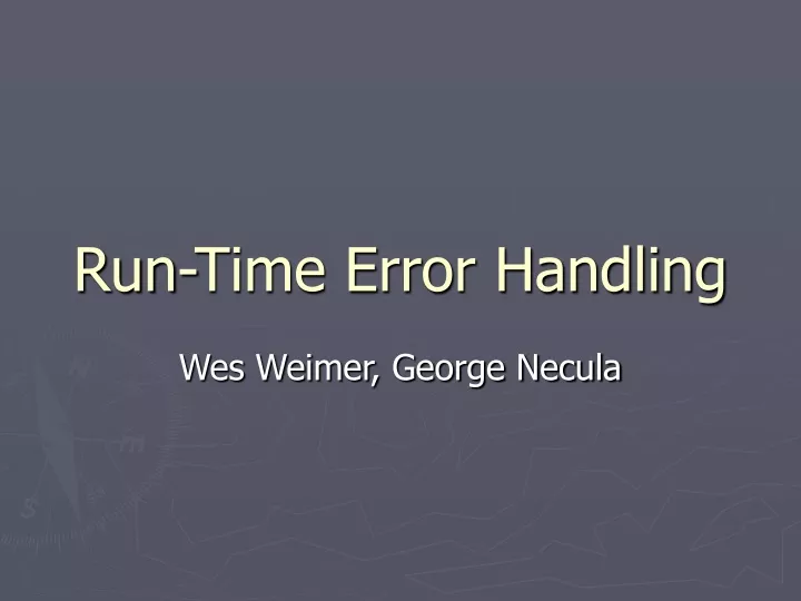 run time error handling
