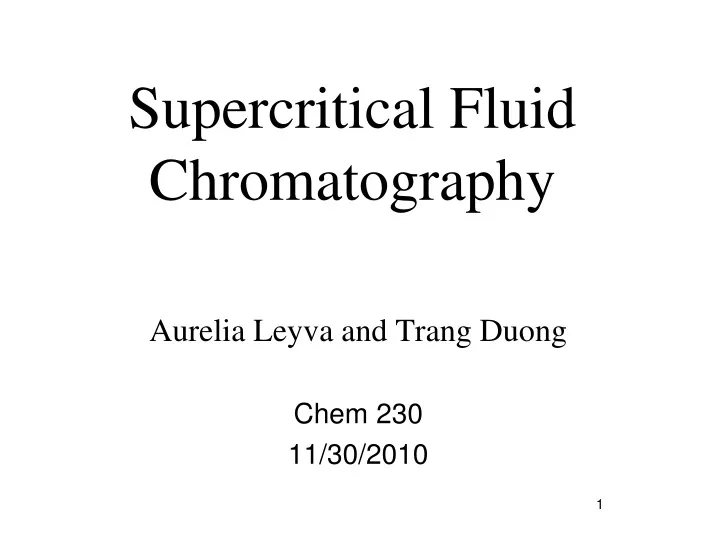 supercritical fluid chromatography