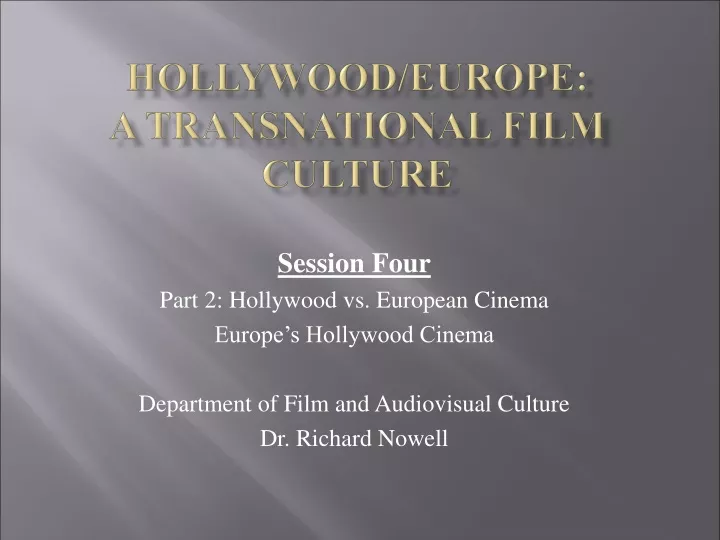 hollywood europe a transnational film culture