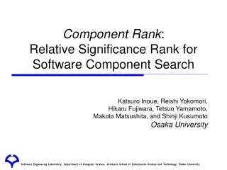 Component Rank :  Relative Significance Rank for Software Component Search