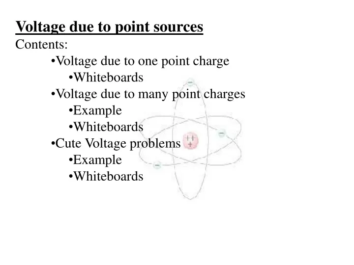 voltage due to point sources contents voltage
