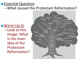 Essential Question : What caused the Protestant Reformation? Warm-Up Q :