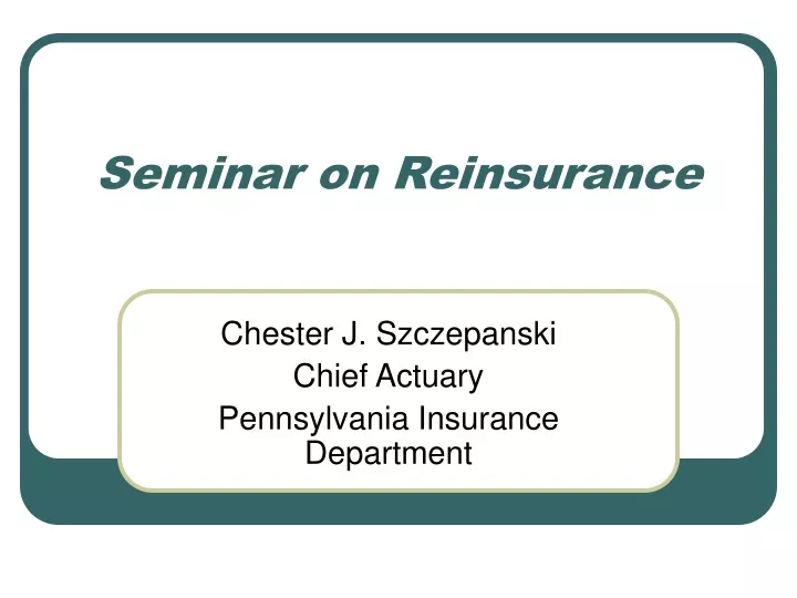 seminar on reinsurance