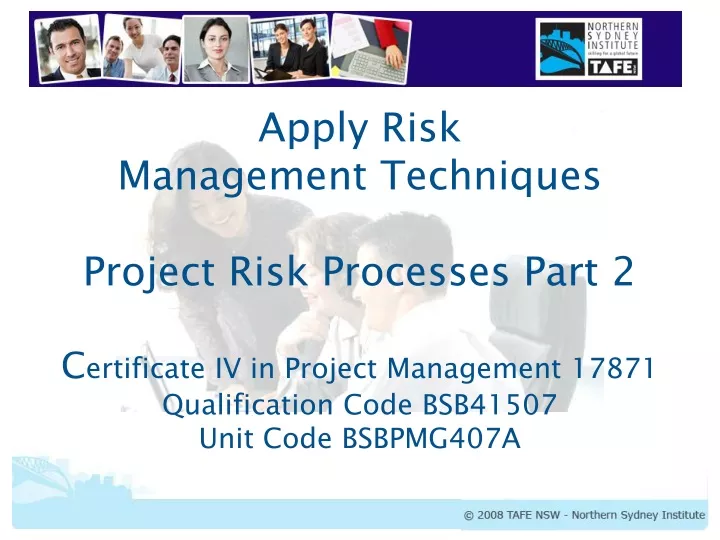 apply risk management techniques project risk