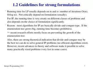 1.2 Guidelines for strong formulations