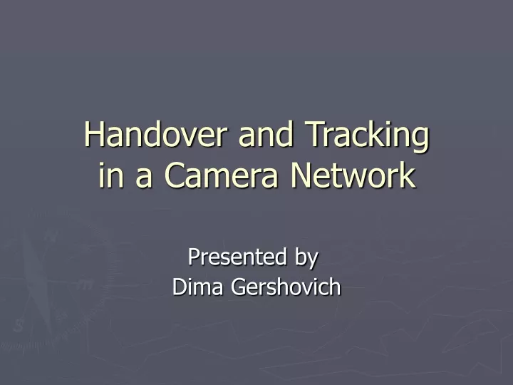 handover and tracking in a camera network