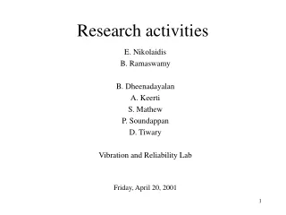 Research activities