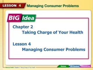 Chapter 2  	Taking Charge of Your Health Lesson 4 	Managing Consumer Problems