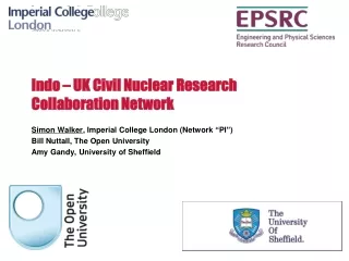 Indo – UK Civil Nuclear Research Collaboration Network
