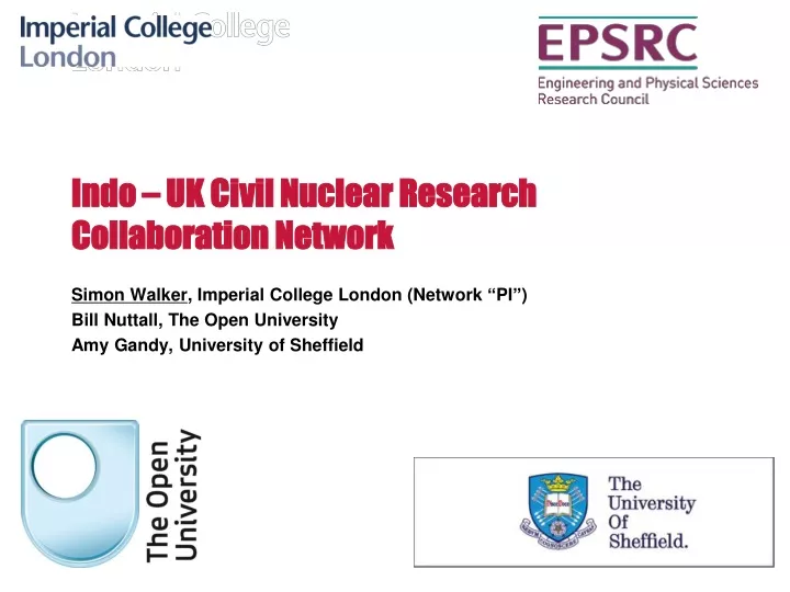 indo uk civil nuclear research collaboration network