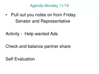 Agenda Monday 11/19