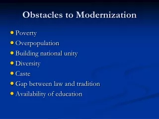 Obstacles to Modernization