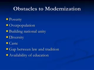 obstacles to modernization