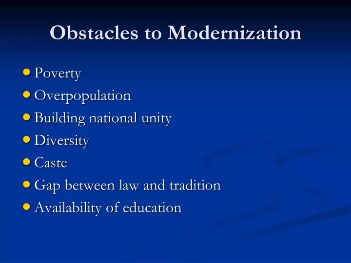 obstacles to modernization