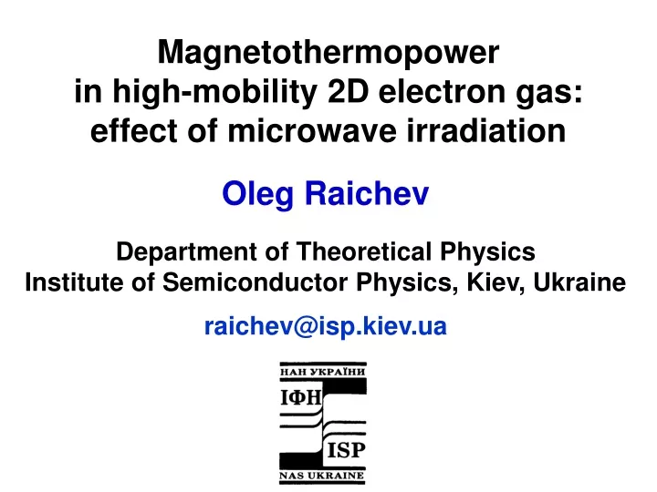 magnetothermopower in high mobility 2d electron gas effect of microwave irradiation