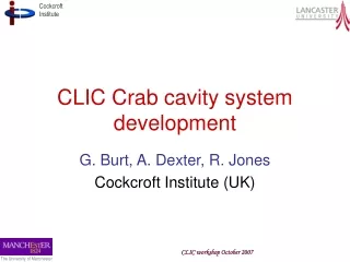 CLIC Crab cavity system development