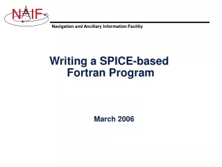 Writing a SPICE-based  Fortran Program