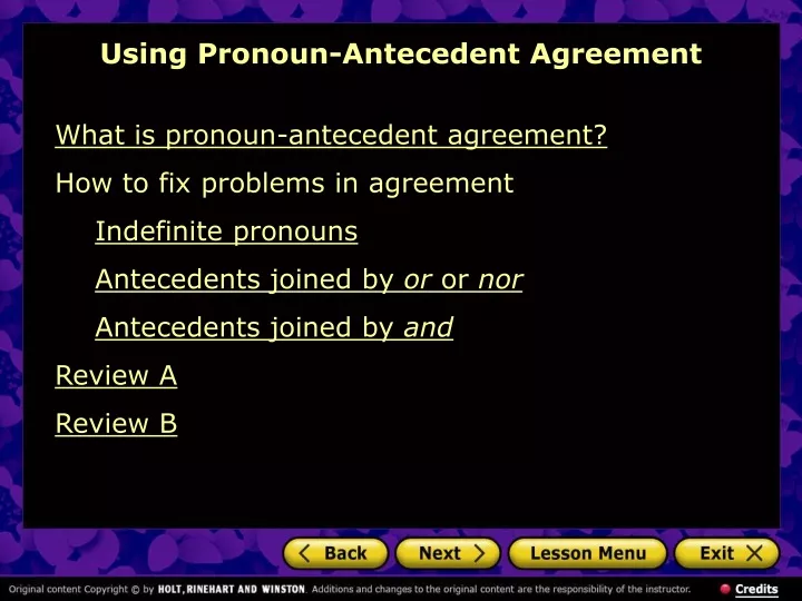 using pronoun antecedent agreement
