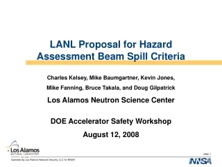 LANL Proposal for Hazard Assessment Beam Spill Criteria