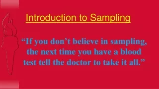 Introduction to Sampling