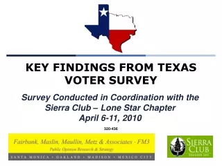 Telephone interviews with 600 Texas voters likely to vote in the November 2010 general election
