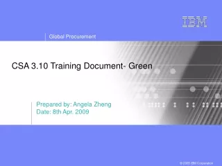 CSA 3.10 Training Document- Green
