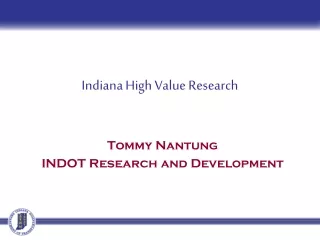 Indiana High Value Research