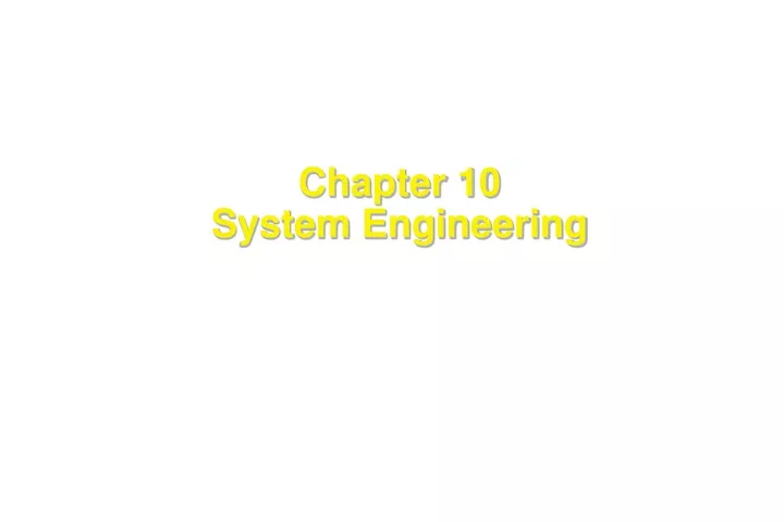 chapter 10 system engineering