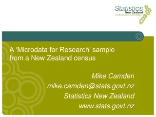 A ‘Microdata for Research’ sample  from a New Zealand census