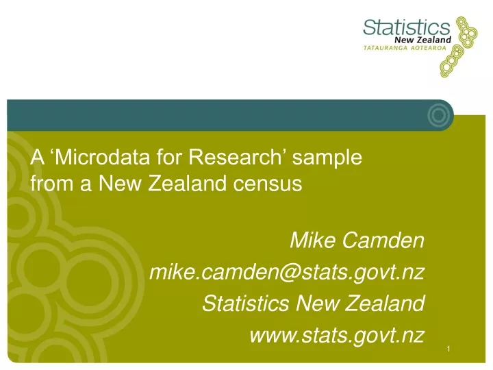 a microdata for research sample from a new zealand census