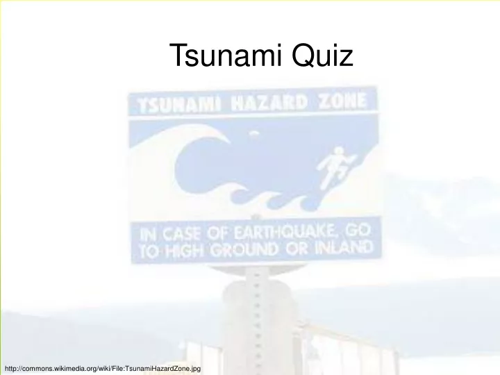tsunami quiz