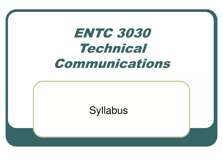 entc 3030 technical communications